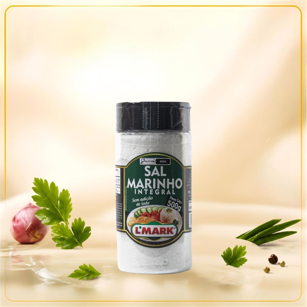 Sal Marinho Integral sem Adicao de Iodo 500g - L'Mark Temperos e Condimentos Artesanais - Fabrica em Palmas TO