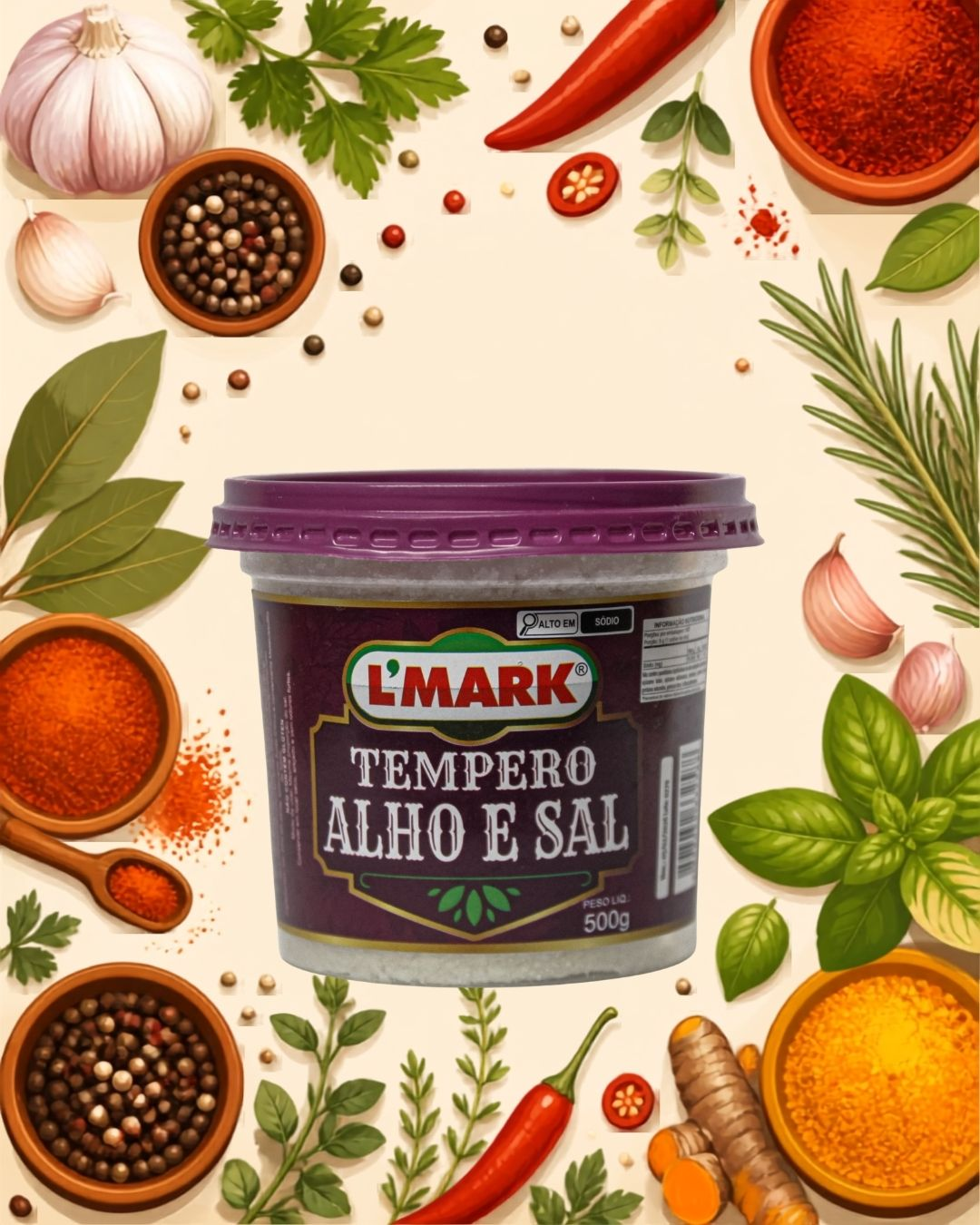 Tempero Alho e Sal Caseiro Tradicional